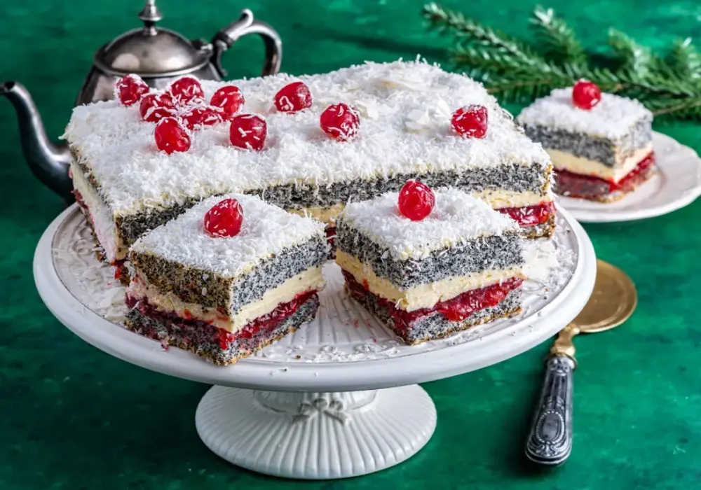 Makowa panienka z kremem mascarpone - przepis na dużą blaszkę